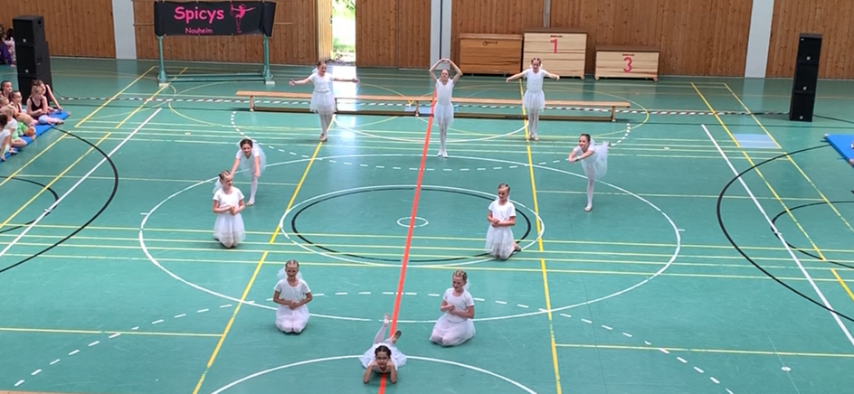 Ein Bild, das Boden, Sport, Badminton, drinnen enthält. Automatisch generierte Beschreibung