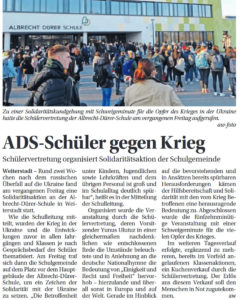 ADS-Schüler gegen den Krieg